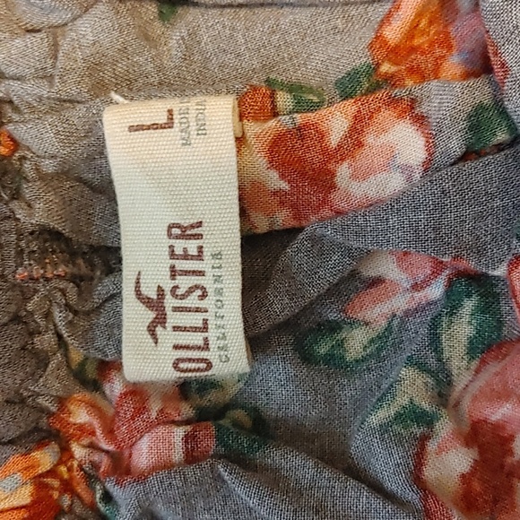 Hollister Floral Skater Skirt Junior LG in Gray Y2K Feminine 90s - Picture 4 of 7